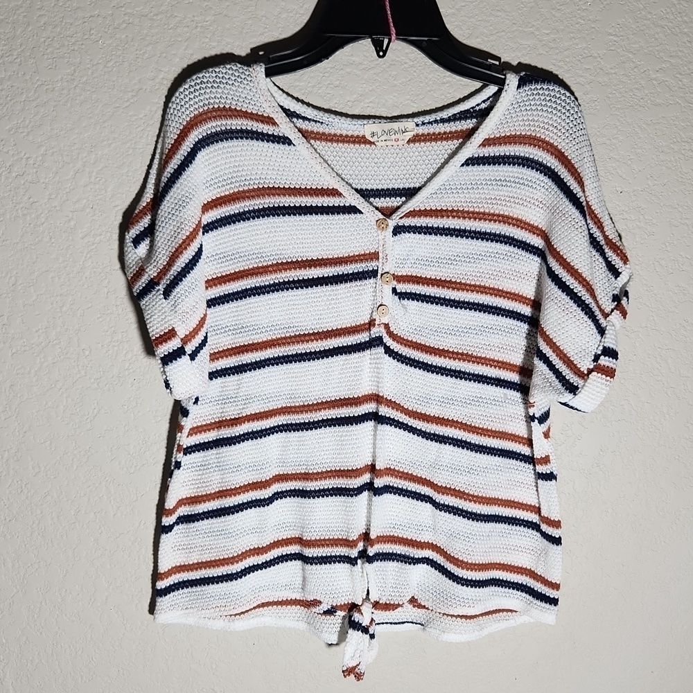 Love Wins Shirt Womens Size L Mesh Sweater Knit